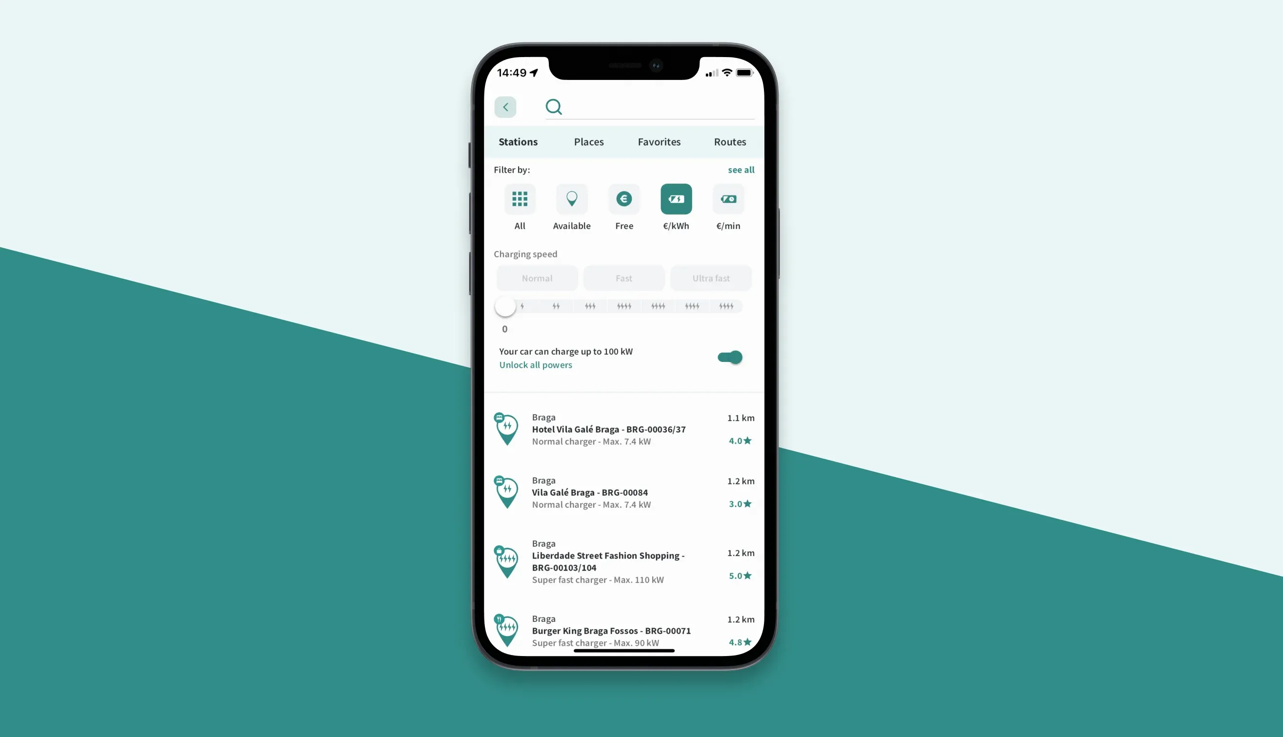 Charging Stations Advanced Search - miio App