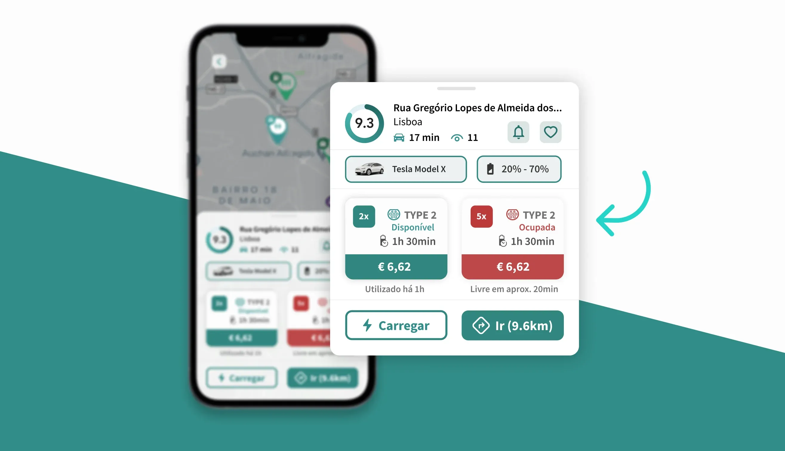 Detalhe do Posto de Carregamento - miio App
